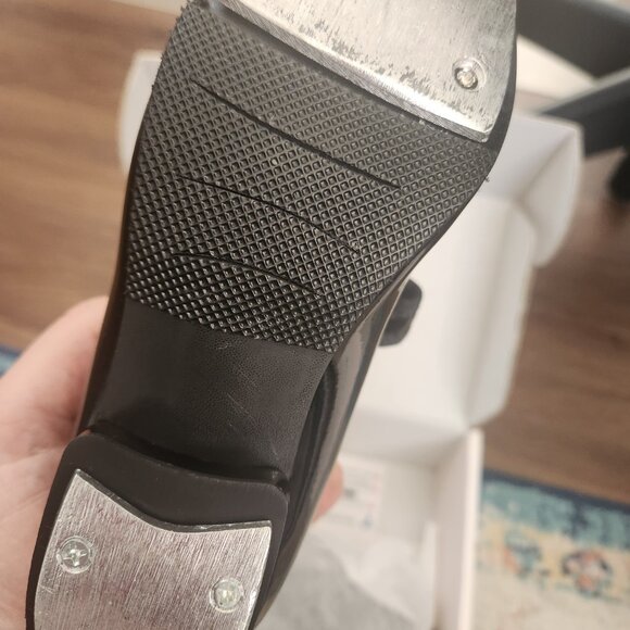 Stelle Tap Shoes for Girls/Boys Dance Shoes for Kid sz 11ML, shiny black - Picture 2 of 5